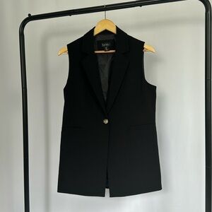 Long Black Sleeveless Blazer Vest Tank | Take Me to an Art Show